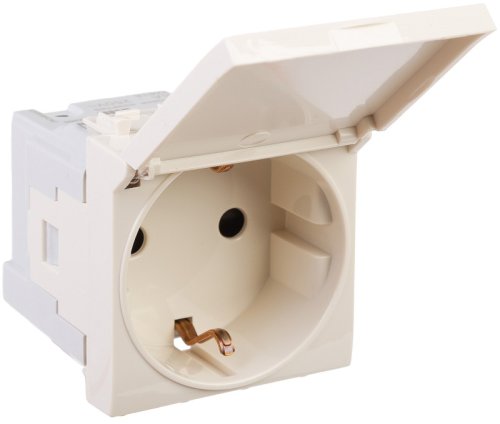 Розетка с заземлением модульная DKC Avanti 1-м. 2 мод. крышка шторки ванильная дымка картинка